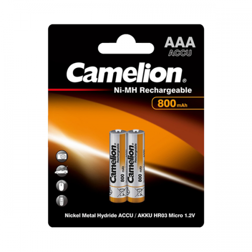 Μπαταρία επαναφορτιζόμενη 1.2V R03 AAA 800mAh Νi-Mh BL2pcs ACCU Camelion
