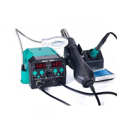 Σταθμός κόλλησης και θερμού αέρα με κολλητήρι, φωτιστικό & μεγεθυντικό φακό αντιστατικός YH-938BD-II YiHua