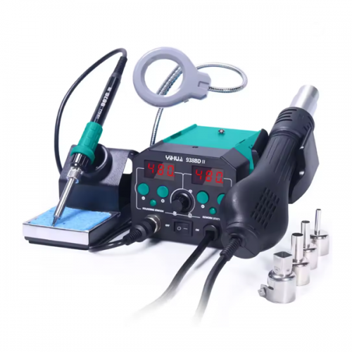 Σταθμός κόλλησης και θερμού αέρα με κολλητήρι, φωτιστικό & μεγεθυντικό φακό αντιστατικός YH-938BD-II YiHua