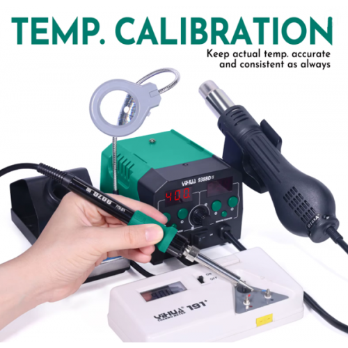 Σταθμός κόλλησης και θερμού αέρα με κολλητήρι, φωτιστικό & μεγεθυντικό φακό αντιστατικός YH-938BD-II YiHua