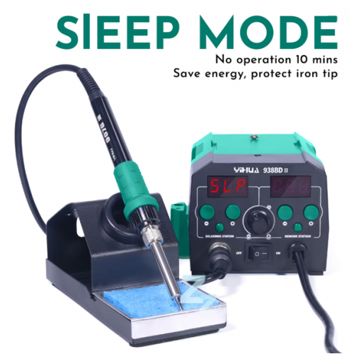 Σταθμός κόλλησης και θερμού αέρα με κολλητήρι, φωτιστικό & μεγεθυντικό φακό αντιστατικός YH-938BD-II YiHua