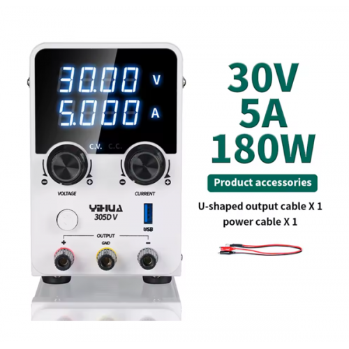 Τροφοδοτικό πάγκου γραμμικό 230V AC -> 0-30V DC 0-5A 150W με USB YH-305D-V YiHua