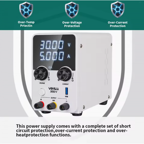 Τροφοδοτικό πάγκου γραμμικό 230V AC -> 0-30V DC 0-5A 150W με USB YH-305D-V YiHua