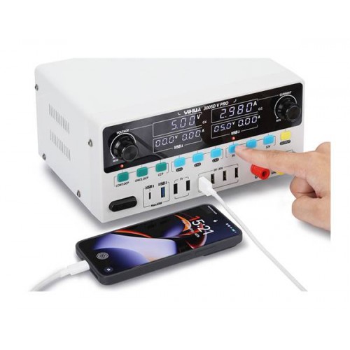 Τροφοδοτικό πάγκου γραμμικό 230V AC -> 0-30V DC 0-5A 150W με USB 65W PD/QC & 3 μνήμες YH-3005D-Vpro YiHua