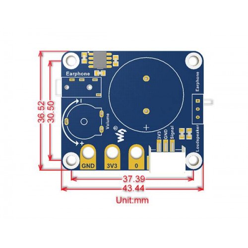 Module ηχείου για BBC micro:bit 2-5.5V NS8002 ρυθμιζόμενο Waveshare