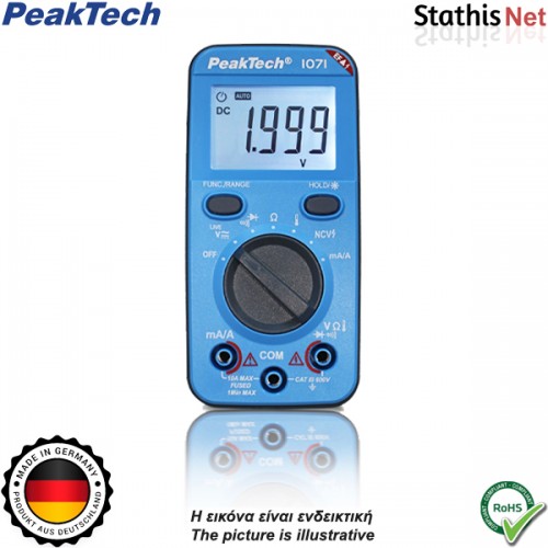 Πολύμετρο ψηφιακό autorange 600V AC/DC με NCV και Live-Test P 1071 Peaktech