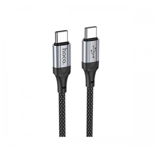 Καλώδιο φόρτισης & συγχρονισμού USB Type C -> Type C 1m 60W 3A PD Quick Charge μαύρο X102 Hoco