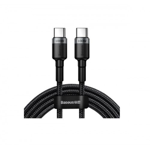 Καλώδιο φόρτισης & συγχρονισμού USB Type C -> Type C 2m 100W 5A PD Quick Charge μαύρο Cafule Baseus