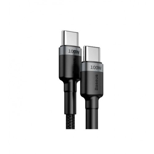 Καλώδιο φόρτισης & συγχρονισμού USB Type C -> Type C 2m 100W 5A PD Quick Charge μαύρο Cafule Baseus