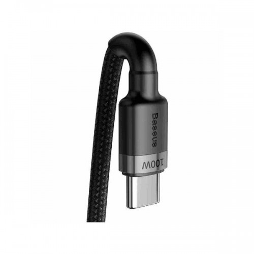 Καλώδιο φόρτισης & συγχρονισμού USB Type C -> Type C 2m 100W 5A PD Quick Charge μαύρο Cafule Baseus