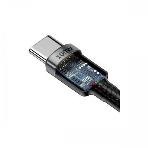Καλώδιο φόρτισης & συγχρονισμού USB Type C -> Type C 2m 100W 5A PD Quick Charge μαύρο Cafule Baseus