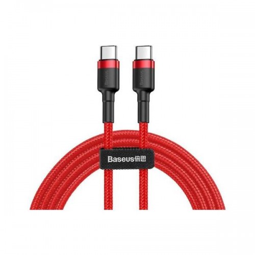 Καλώδιο φόρτισης & συγχρονισμού USB Type C -> Type C 2m 60W 3A PD Quick Charge κόκκινο Cafule Baseus