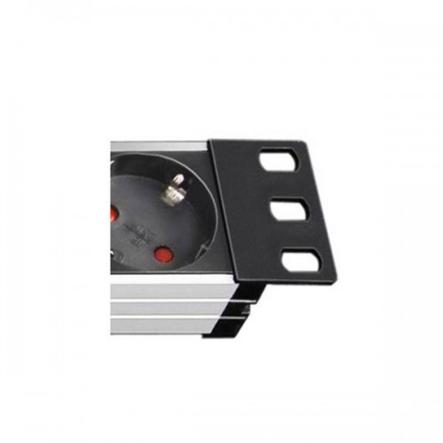 Πολύπριζο 9 σούκο 3x1.5mm 2m ασημί/μαύρο rackmount με προστασία 1390007009 Brennenstuhl