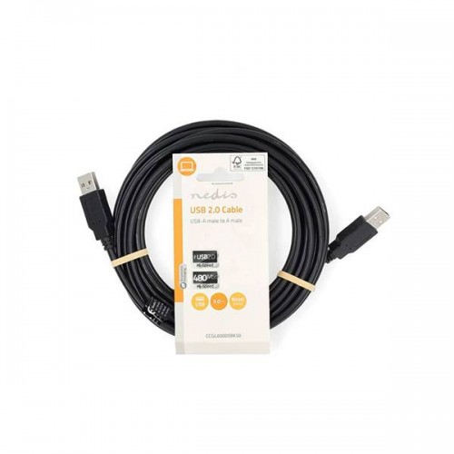 Καλώδιο USB 2.0 high-speed A αρσενικό -> USB A αρσενικό 5m μαύρο CCGL60000BK50 Nedis