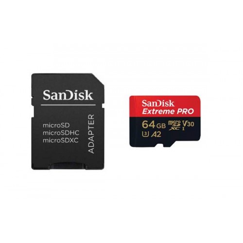 Κάρτα μνήμης 64GB Extreme PRO microSDXC 200MB/s V30 U3 A2 με αντάπτορα SDSQXCU-064G-GN6MA SanDisk Κάρτα μνήμης 64GB Extreme PRO microSDXC 200MB/s V30 U3 A2 με αντάπτορα SDSQXCU-064G-GN6MA SanDisk