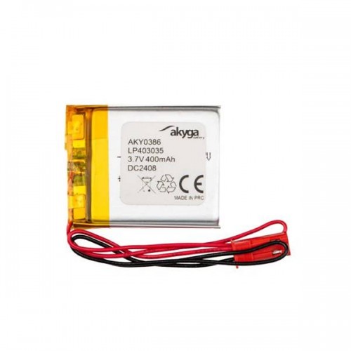 Μπαταρία 3.7V 400mAh Li-Polymer 4x30x35mm με προστασία και plug JST SYP-02T-1 AKY0386 Akyga