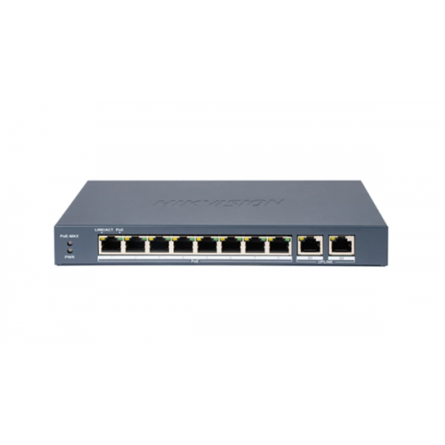 Switch 8-ports 10/100Mbps POE + 2-ports Gigabit 80W Unmanaged DS-3E0310P-E/M(B) Hikvision