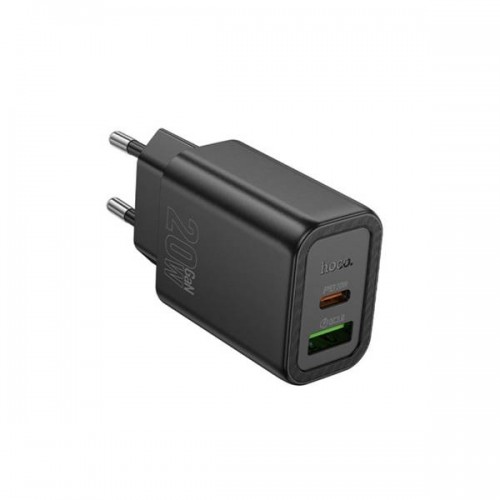 Τροφοδοτικό 230V in -> 1 x USB C + 1 x USB A Out 20W PD20W/QC3.0 μαύρο N61 Gentle Hoco
