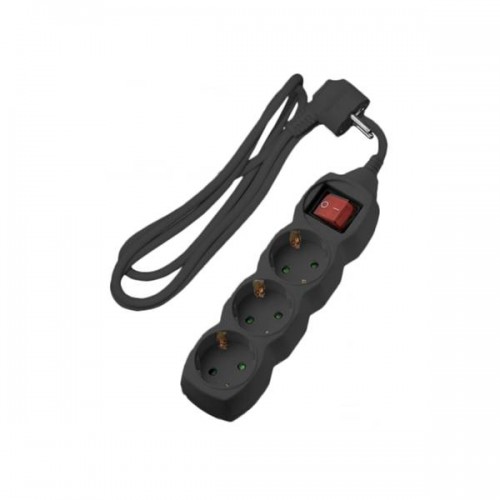 Πολύπριζο 3 σούκο 3x1.5mm 1.5m με διακόπτη μαύρο V03BKBL Lucas