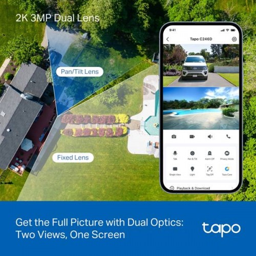 Κάμερα IP 2K Dual Lens Pan/Tilt Wi-Fi IP65 Tapo C246D TP-LINK