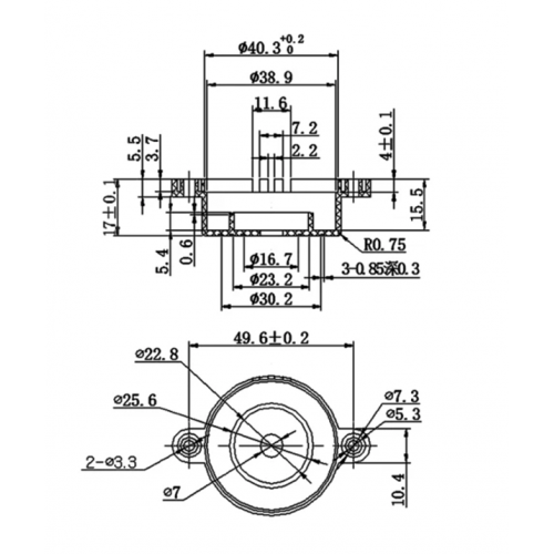 Buzzer με καλώδιο 12VDC 110dB στρογγυλό συνεχές CZQ-4216B CNTD