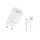 Τροφοδοτικό 230V in -> 1 x USB out QC3.0 port 5V/3A 9V/2A 12V/1.5A 3A 18W λευκό με καλώδιο type-c L157 XO