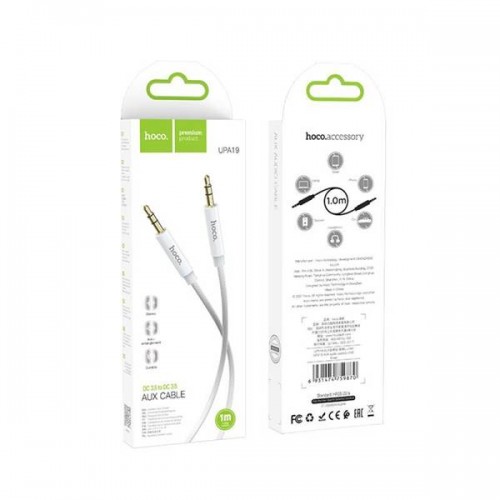 Καλώδιο καρφί 3.5mm stereo αρσενικό -> 3.5mm stereo αρσενικό 1m ασημί UPA19 Hoco