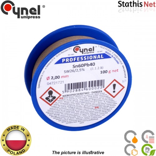 Κόλληση 100gr 60/40 2mm Sn60Pb40 SW26 Cynel