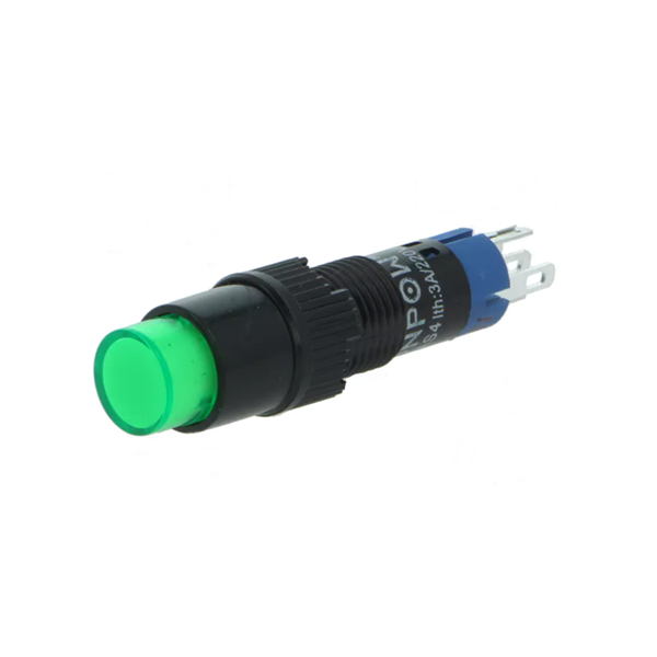 Διακόπτης μπουτόν ON-ON SPDT 0.5A 250V AC πράσινο LED 24V Ø8mm LAS4Y-11Z/24/G Onpow Διακόπτης μπουτόν ON-ON SPDT 0.5A 250V AC πράσινο LED 24V Ø8mm LAS4Y-11Z/24/G Onpow