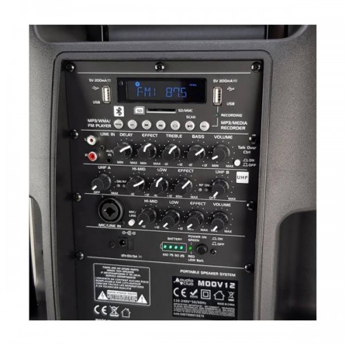 Ηχείο ενεργό επαγγελματικό φορητό 12" 350W RMS με μπαταρία και 2 μικρόφωνα MOOV12-PRO Audio Club Ηχείο ενεργό επαγγελματικό φορητό 12" 350W RMS με μπαταρία και 2 μικρόφωνα MOOV12-PRO Audio Club