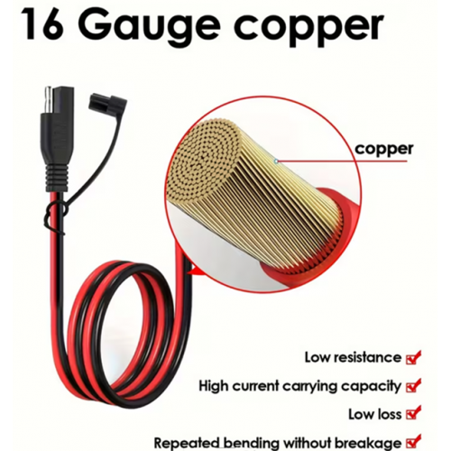 Καλώδιο Επέκτασης SAE Quick Disconnect σε Γυμνό Καλώδιο 16AWG 30cm JYFT Καλώδιο Επέκτασης SAE Quick Disconnect σε Γυμνό Καλώδιο 16AWG 30cm JYFT