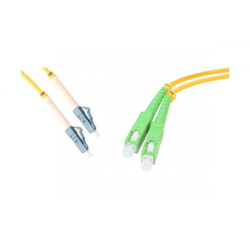 Καλώδιο patch οπτικής ίνας εσωτερικού χώρου SC/APC–LC/UPC 10m μονότροπη G.652D Duplex Fibertechnic