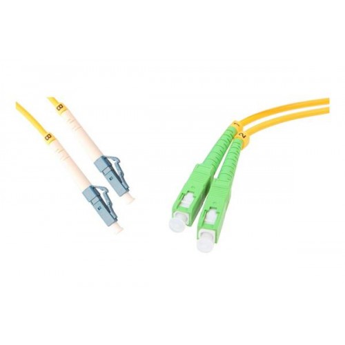 Καλώδιο patch οπτικής ίνας εσωτερικού χώρου LC/UPC–SC/APC 30m μονότροπη G.652D Duplex Fibertechnic