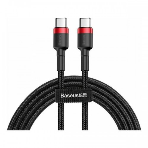 Καλώδιο φόρτισης & συγχρονισμού USB Type-C -> Type-C 2m 60W 3A PD μαύρο/κόκκινο Cafule Baseus