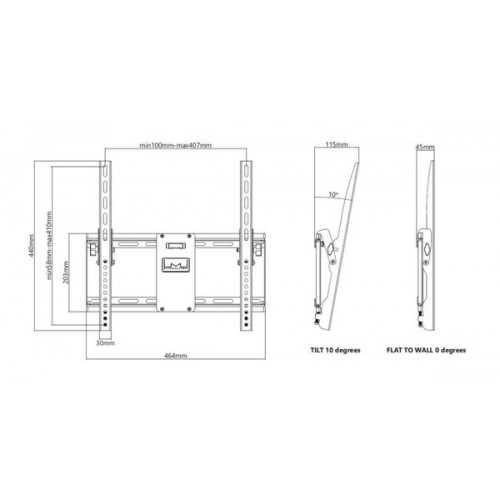Βάση LCD-LED TV 32"-65" M Universal Tilt Medium μαύρη 7350022734012 Multibrackets