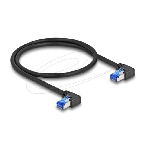 Καλώδιο patch cord S/FTP CAT6A 0.5m LSZH μαύρο γωνιακό δεξιά 80213 Delock Καλώδιο patch cord S/FTP CAT6A 0.5m LSZH μαύρο γωνιακό δεξιά 80213 Delock