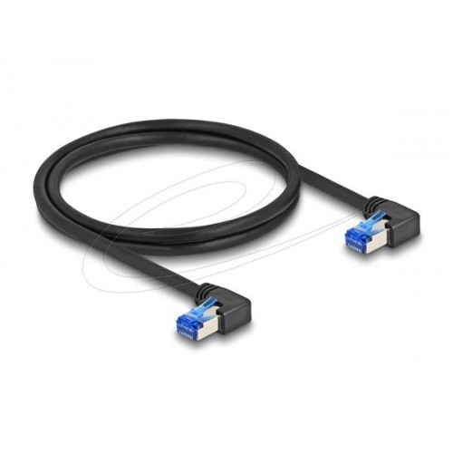 Καλώδιο patch cord S/FTP CAT6A 1m LSZH μαύρο γωνιακό δεξιά 80214 Delock Καλώδιο patch cord S/FTP CAT6A 1m LSZH μαύρο γωνιακό δεξιά 80214 Delock