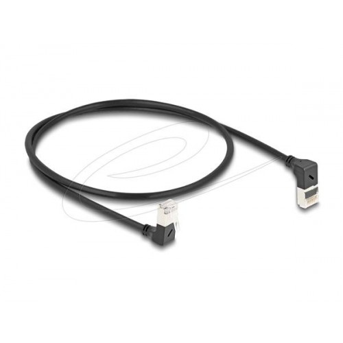 Καλώδιο patch cord S/FTP CAT6A 0.5m LSZH μαύρο γωνιακό πάνω/κάτω Slim 80292 Delock Καλώδιο patch cord S/FTP CAT6A 0.5m LSZH μαύρο γωνιακό πάνω/κάτω Slim 80292 Delock