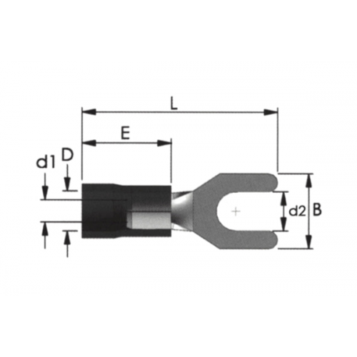 Ακροδέκτης δίχαλο με μόνωση κόκκινη 6.4-5.5mm² 5.5-6L KAE Ακροδέκτης δίχαλο με μόνωση κόκκινη 6.4-5.5mm² 5.5-6L KAE