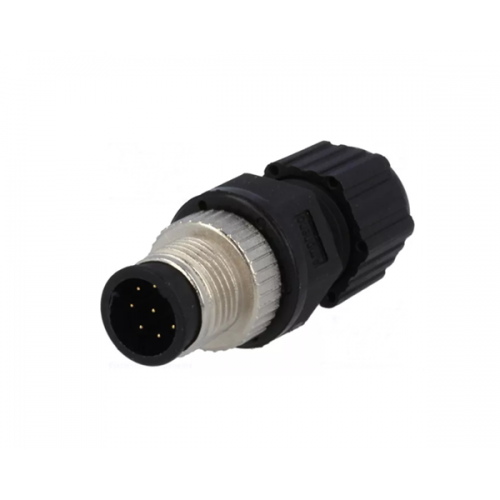 Κονέκτορας M12 αρσενικός 8-pin ευθύς 2A 30V IP68 M12A-08BMMA-SL8001 Amphenol LTW