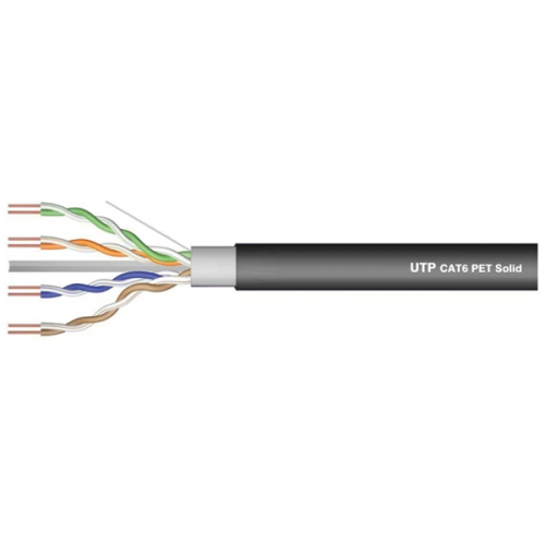 Καλώδιο δικτύου UTP CAT6 μονόκλωνο Solid PET CCA μαύρο 305m Z-LINK