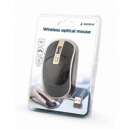 Mouse optical ασύρματο 2.4GHz 1600DPI μαύρο/χρυσό MUSW-4B-04 Gembird Mouse optical ασύρματο 2.4GHz 1600DPI μαύρο/χρυσό MUSW-4B-04 Gembird